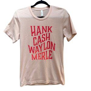 Hank Waylon Merle Country‎ Music Concert T-Shirt Western Bella+Canvas Size SM